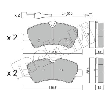 Sada brzdových destiček, kotoučová brzda METELLI 22-0991-1