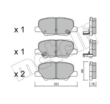 Sada brzdových destiček, kotoučová brzda METELLI 22-0995-0