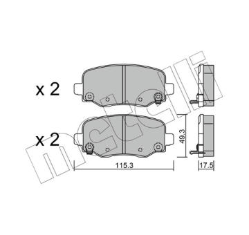Sada brzdových destiček, kotoučová brzda METELLI 22-1002-0