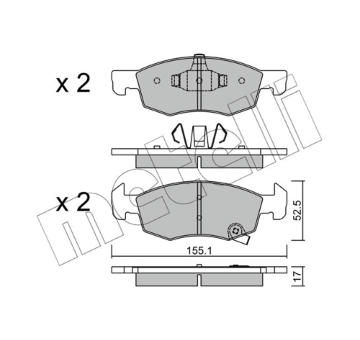 Sada brzdových destiček, kotoučová brzda METELLI 22-1034-0