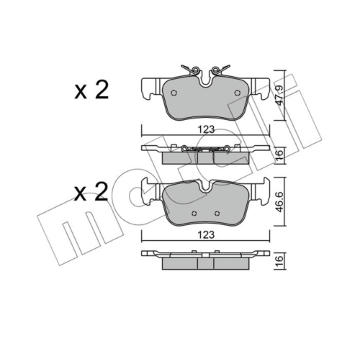 Sada brzdových destiček, kotoučová brzda METELLI 22-1038-0