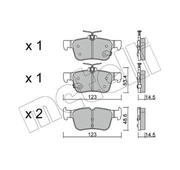 Sada brzdových destiček, kotoučová brzda METELLI 22-1040-1