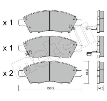 Sada brzdových destiček, kotoučová brzda METELLI 22-1079-0