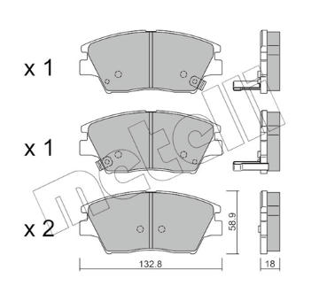 Sada brzdových destiček, kotoučová brzda METELLI 22-1098-0