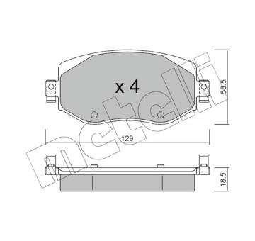 Sada brzdových destiček, kotoučová brzda METELLI 22-1110-0