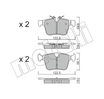 Sada brzdových destiček, kotoučová brzda METELLI 22-1122-0