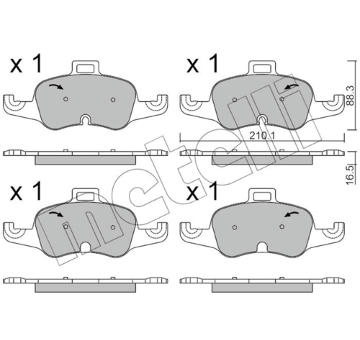 Sada brzdových destiček, kotoučová brzda METELLI 22-1127-0