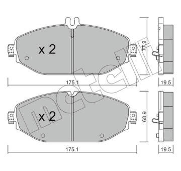 Sada brzdových destiček, kotoučová brzda METELLI 22-1132-0