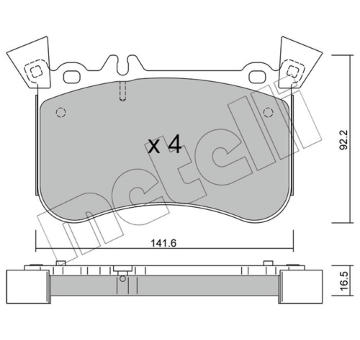 Sada brzdových destiček, kotoučová brzda METELLI 22-1133-1