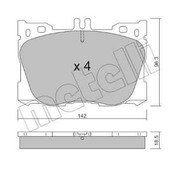 Sada brzdových destiček, kotoučová brzda METELLI 22-1134-0