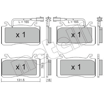 Sada brzdových destiček, kotoučová brzda METELLI 22-1141-0