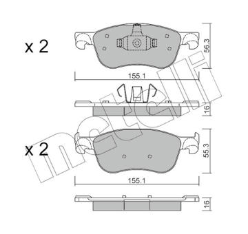 Sada brzdových destiček, kotoučová brzda METELLI 22-1142-0