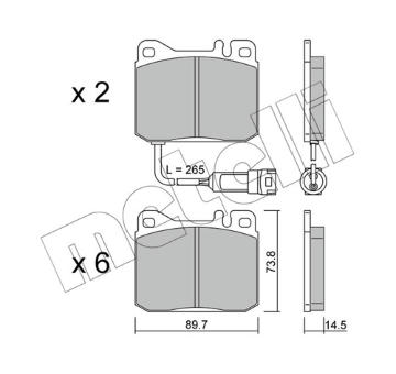 Sada brzdových destiček, kotoučová brzda METELLI 22-1149-0