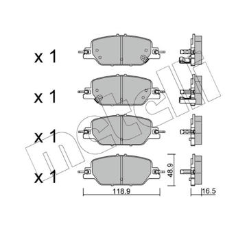 Sada brzdových destiček, kotoučová brzda METELLI 22-1154-0