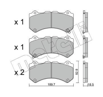 Sada brzdových destiček, kotoučová brzda METELLI 22-1156-0
