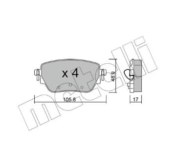 Sada brzdových destiček, kotoučová brzda METELLI 22-1195-0