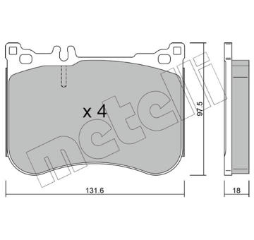 Sada brzdových destiček, kotoučová brzda METELLI 22-1197-0