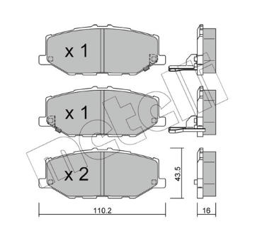 Sada brzdových destiček, kotoučová brzda METELLI 22-1215-0