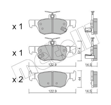 Sada brzdových destiček, kotoučová brzda METELLI 22-1226-0