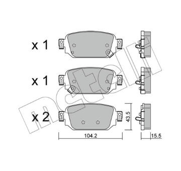 Sada brzdových destiček, kotoučová brzda METELLI 22-1238-0