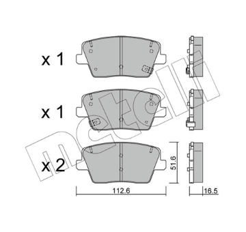Sada brzdových destiček, kotoučová brzda METELLI 22-1242-0