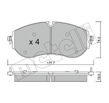 Sada brzdových destiček, kotoučová brzda METELLI 22-1262-0