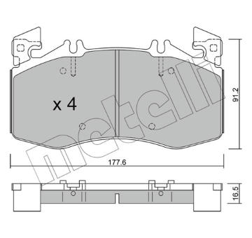 Sada brzdových destiček, kotoučová brzda METELLI 22-1270-0