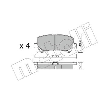 Sada brzdových destiček, kotoučová brzda METELLI 22-1292-0