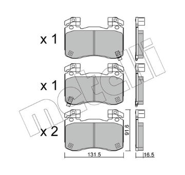Sada brzdových destiček, kotoučová brzda METELLI 22-1306-0