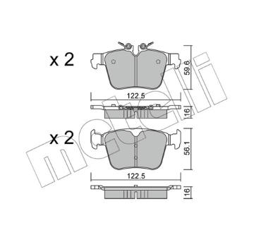 Sada brzdových destiček, kotoučová brzda METELLI 22-1329-0