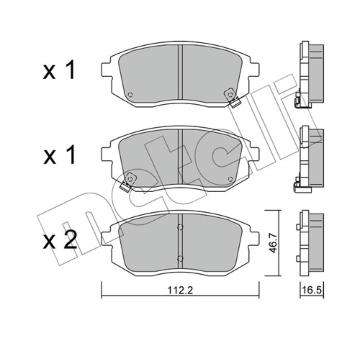 Sada brzdových platničiek kotúčovej brzdy METELLI 22-1353-0
