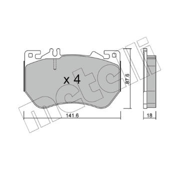 Sada brzdových destiček, kotoučová brzda METELLI 22-1358-0