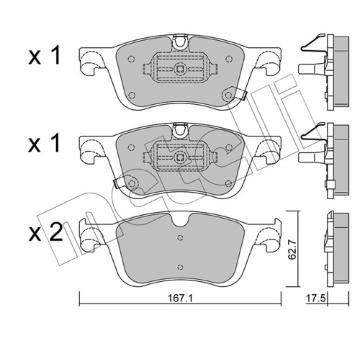 Sada brzdových destiček, kotoučová brzda METELLI 22-1365-0