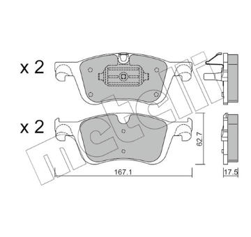 Sada brzdových destiček, kotoučová brzda METELLI 22-1365-1