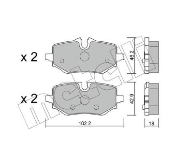 Sada brzdových platničiek kotúčovej brzdy METELLI 22-1368-0