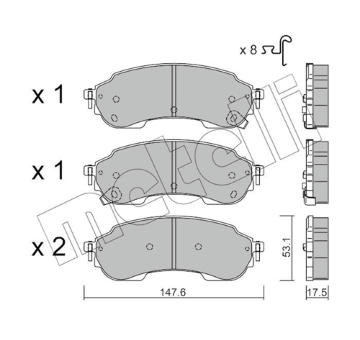 Sada brzdových destiček, kotoučová brzda METELLI 22-1375-0