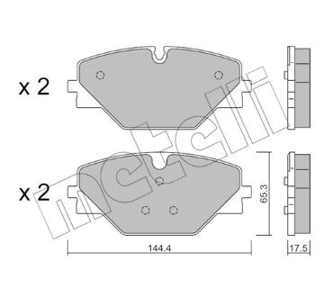 Sada brzdových destiček, kotoučová brzda METELLI 22-1393-0