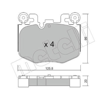 Sada brzdových destiček, kotoučová brzda METELLI 22-1423-0