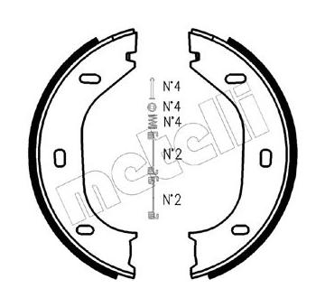 Sada brzdových čelistí, parkovací brzda METELLI 53-0011K