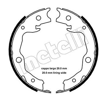 Sada brzdových čelistí, parkovací brzda METELLI 53-0450