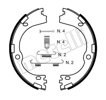 Sada brzdových čelistí, parkovací brzda METELLI 53-0752K
