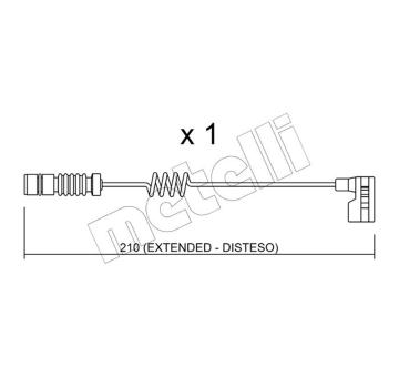 Výstražný kontakt, opotřebení obložení METELLI SU.209