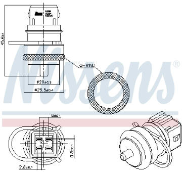 Snímač, teplota chladiva NISSENS 207000