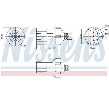 Tlakový vypínač, klimatizace NISSENS 301090