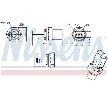 Tlakový vypínač, klimatizace NISSENS 301099