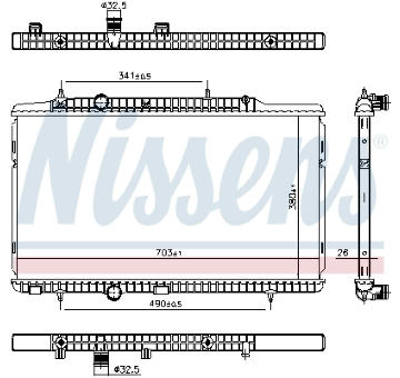 Chladič, chlazení motoru NISSENS 606405
