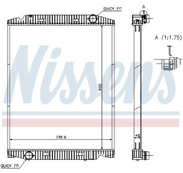 Chladič, chlazení motoru NISSENS 63331A
