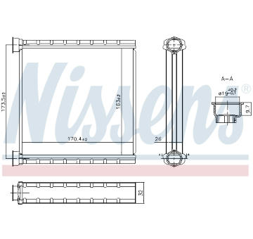Výměník tepla, vnitřní vytápění NISSENS 707278