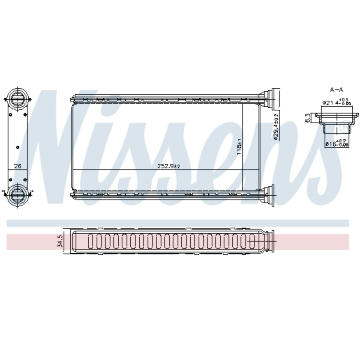 Výměník tepla, vnitřní vytápění NISSENS 707288