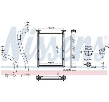 Výměník tepla, vnitřní vytápění NISSENS 707290